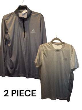 Adidas Men's 2-Piece Training Set: 1/4-Zip Pullover and Performance T-Shirt